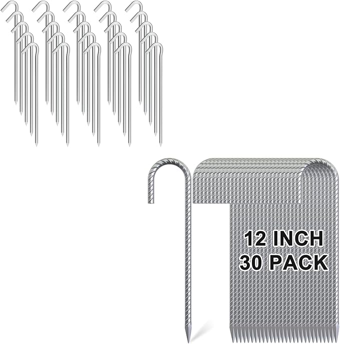 9 inch Tent Stakes + 12 inch rebar Stakes