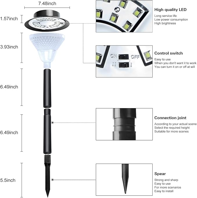 39LED Solar Pathway Lights Outdoor 2 Pack Upgraded Solar Outdoor Lights Super Bright Up to 12 Hrs IP65 Waterproof Solar Garden Lights Outdoor Solar Lights for Yard Landscape Path Walkway