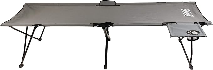 Coleman Pack-Away Big ‘n Tall Camping Cot with Removable Side Table Extra Wide Cot Fits Adults up to 6ft 6in or 300lbs Carry Bag Included