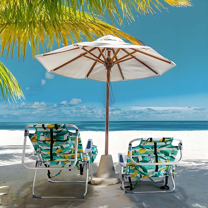 Backpack Beach Chair Adjustable Beach Chairs with 5-Positions Foldable Camping Chair with Headrest Cup Holder Towel bar &amp Armrests Portable Outdoor Chairs for Lawn Concert Garden Picnic