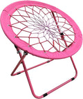 Bungee Chair Portable Foldable Dish Chair Bunjo Game Chair for Outdoor and Indoor and Camping and BBQ (Pink)