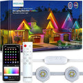 ANGELHALO Permanent Outdoor Lights Pro 155ft with 108 LED Lights for Daily and Accent Lighting Multiple Scene Modes Eaves Lights with Warm and Cool White Light IP65 Waterproof Works with Alexa