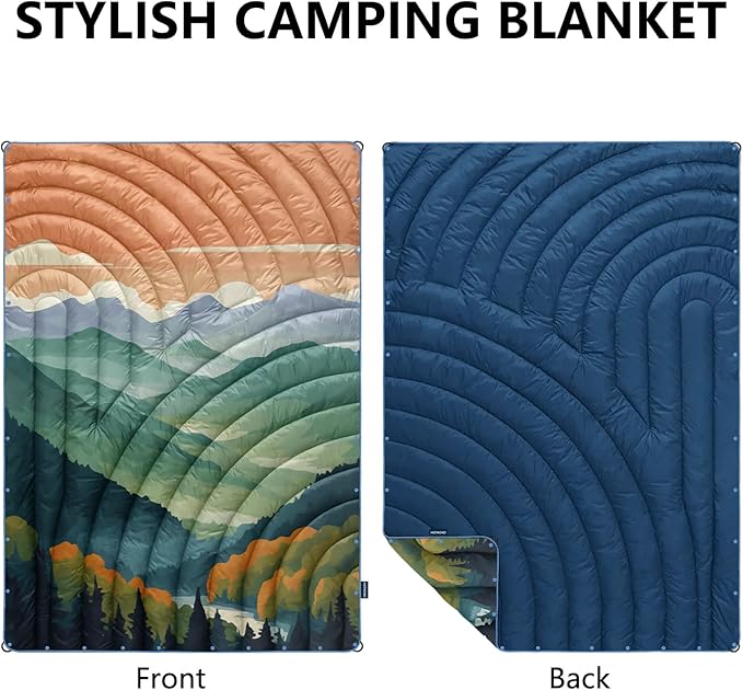 Camping BlanketLightweight Puffy Printed Camping Blanket Packable Outdoor Blanket for CampingTraveling Stadium Hiking Picnics