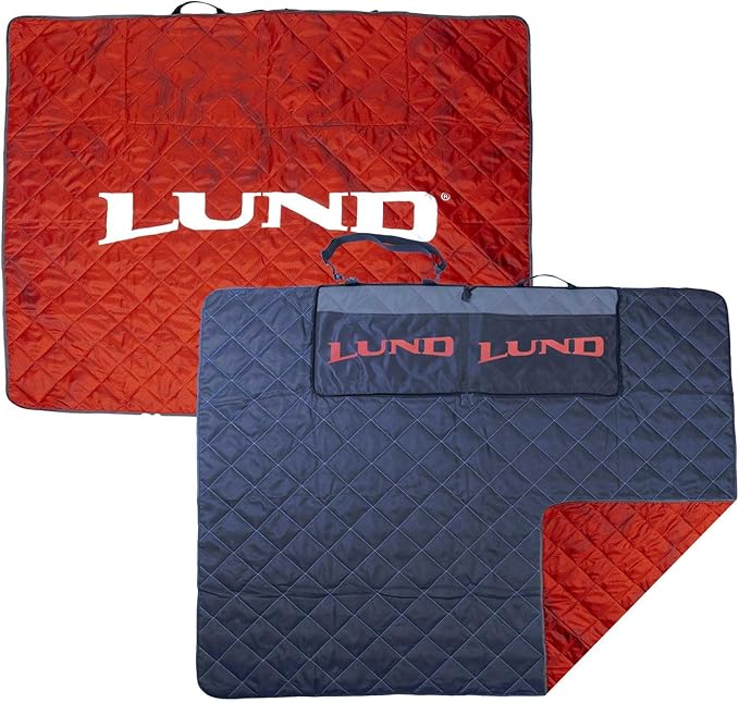 Lund Logo Travel Blanket w/Water Resistant Fabric - Blue &amp Red LUN-63005