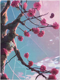 Small Pink Flowers Soft Anti-Pilling Flannel Throw Blanket 50x60 Inches - Lightweight Warm Blanket for Couch BedCamping