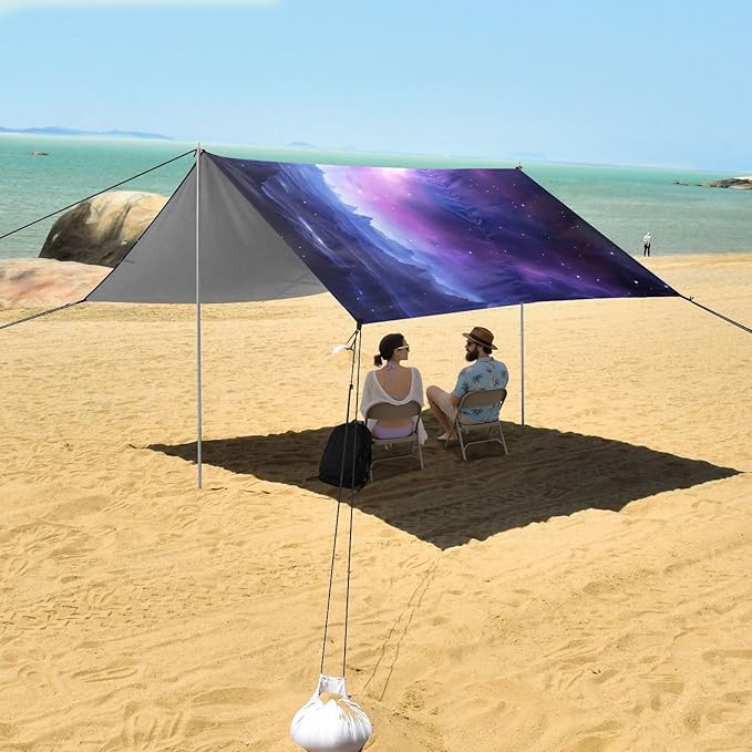 Universe Galaxy Nebula SpaceCamping Sun Shelters 9.2 x 10.5 FT Beach Canopy Tent Sun Shade with Carrying Bag for Camping Trips Fishing Backyard Fun or Picnics 21341006