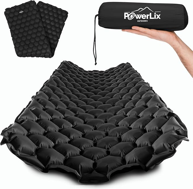 POWERLIX Ultralight Sleeping Pad for Camping with Inflating Bag– Compact Lightweight Camping Mat Outdoor Backpacking Hiking Traveling Airpad Air Mattress Sleeping Mat