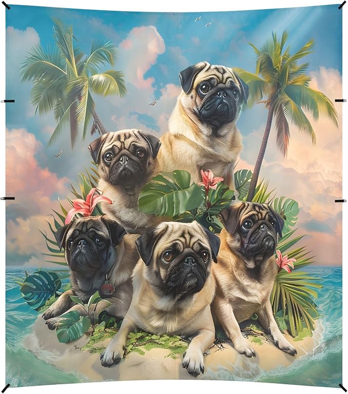 Camping Sun Shelters Pugs in A Island Paradise Beach Canopy 126 * 110.2in