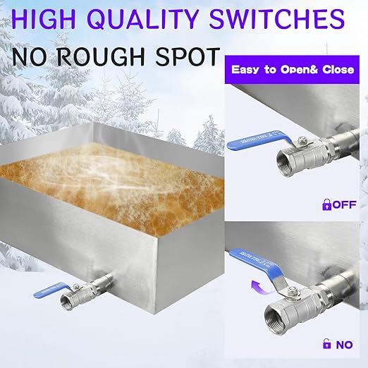 Maple Syrup Evaporator Pan Maple Syrup Pan 11 Gal 304 Stainless Steel Syrup Evaporator 24 x 18 x 6 Inch Boiling Maple Evaporator Panwith Valve
