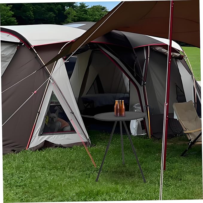BESPORTBLE 1pc Portable Folding Round Table Camping Picnic Rv Table Adjustable Height Outdoor