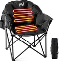 NAIZEA Heated Camping Chair Oversized Heated Folding Outdoor Chair for Adults with 3 Heat Levels Portable Foldable Patio Lounge Chair for Sports Outdoors Camp Battery NOT Included