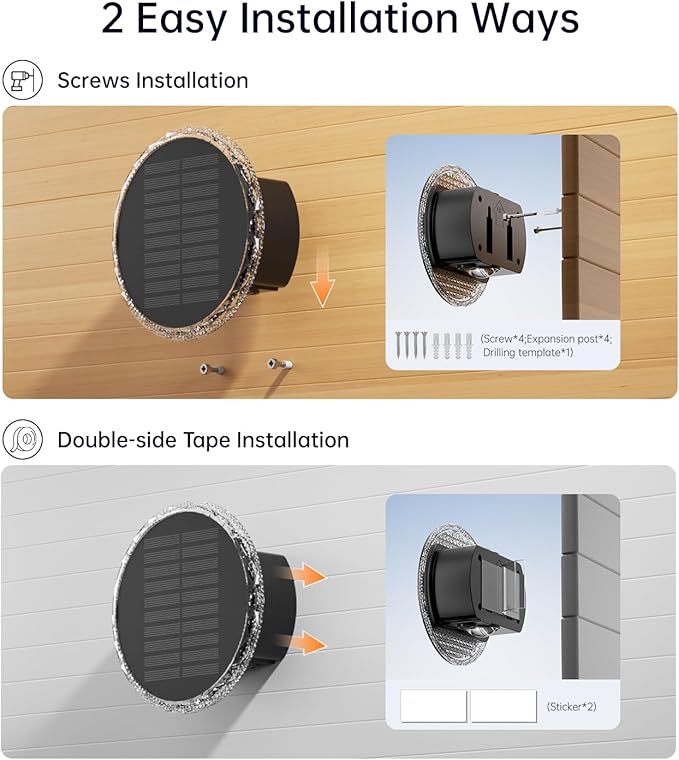Ellasay Solar Fence Lights Outdoor: 360° Circular Lighting Solar Powered Wall Lights 12 Hours Long Runtime Up and Down Waterproof IP65 &amp 3 Modes High Brightness LED Focus Lens for Fence/Yard - 6 P