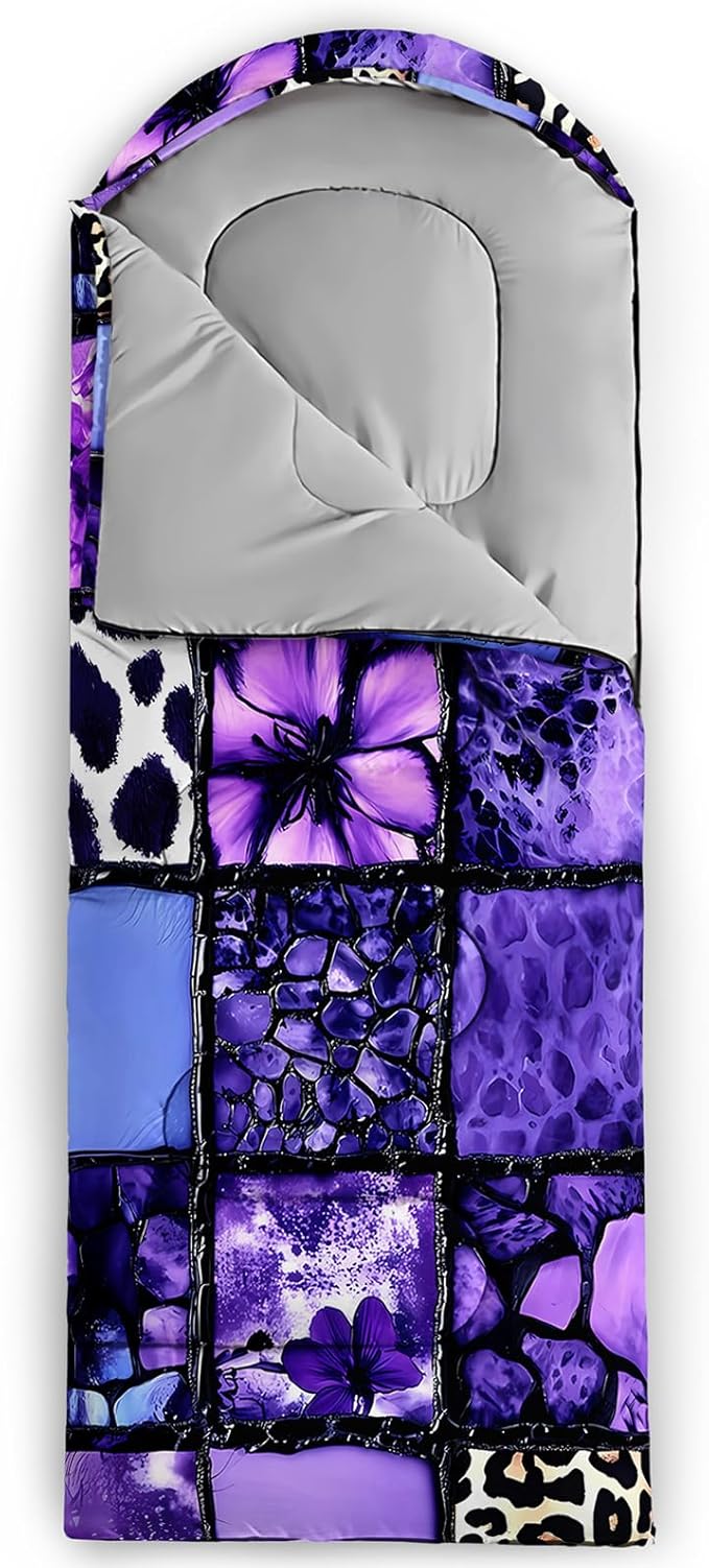 QOOMO Camping Sleeping Bags3 Season Warm &amp Cool WeatherLightweightWaterproof Sleeping Bags for Adults &amp KidsTravelingand OutdoorsCamping Gear Equipment