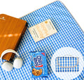Cute Gingham Picnic Blanket Waterproof Foldable in Large 80x60in and Extra Large 80x80in Portable Compact Beach Blanket Oversized XL Outdoor Mat (Blue X-Large)