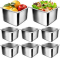 1/6 Size 6 Inch 304 Stainless Steel Hotel Pans: 8 Pack [2X Thicker] [Dishwasher Safe] 100% Food-SafeSteam Table Pan for Restaurants Catering and Parties