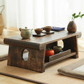 Japanese Style Tatami End Table - Multipurpose Wooden Folding Coffee Table Lightweight Portable Travel Camping Table for Picnic Meditation and MoreA-80cm/31.5in