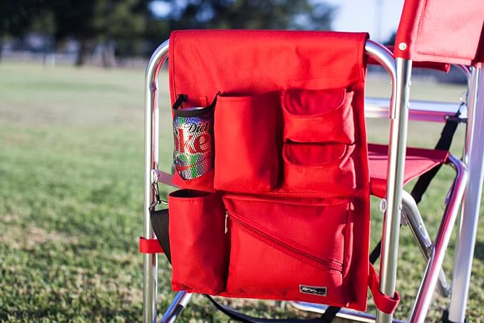 PICNIC TIME NCAA Nebraska Cornhuskers Sports Chair with Side Table - Beach Chair - Camp Chair for Adults