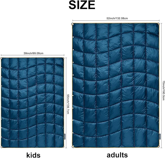 Camping Blanket Puffy Blanket Lightweight Windproof Water Resistant for OutdoorsHiking BackpackingBeachCarPicnicStadium
