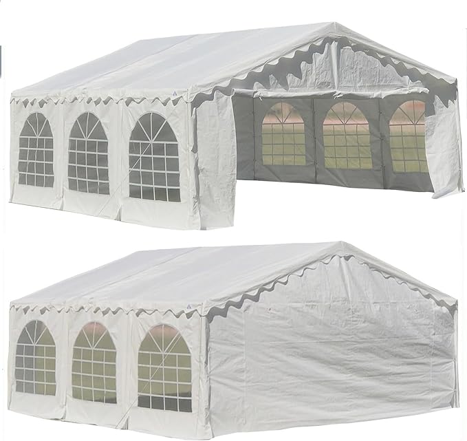 DELTA 20'x16' Budget PE Party Tent Free 1 Long Bag + 1 Short Bag Tents for Partiescarpas para FiestasGalvanized Gazebo Wedding Tent Canopy Big Tents Carport Outdoor Event Shelter