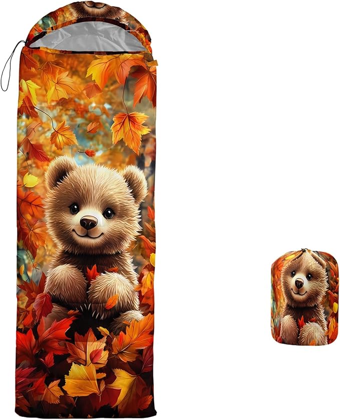 AILONEN Cartoon Camping Sleeping Bag for Boys Girls AdultsLightweight &amp Waterproof3 Season Warm &amp Cold WeatherPortablePrinted Sleeping BagTravelingCampingHiking
