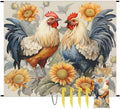 Waterproof Sandproof Beach Blanket 59''×68'' Mother Hen Polyester Outdoor Picnic Blanket with 4 Stakes &amp Storage Bag for BeachCampingVacation Sunflowers