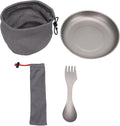 Dinnerware Sets Ti Camping Tableware Set Lightweight 3 in 1 Utensil Combo for Outdoor Hiking Travel Picnic