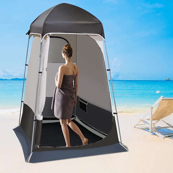 Brown Outdoor Camping Tent Portable Privacy Shelter for Hiking - Ideal for Shower and Toilet Use Perfect for Camping Hiking and Festivals