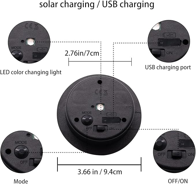 ZNYCYE Upgraded Replacement Solar Light Parts(Top Size 3.66 in) 4 Pack 8 Colors Solar Replacement Top Parts Lantern Lids for Garden Patio Yard Outdoor Hanging Lanterns