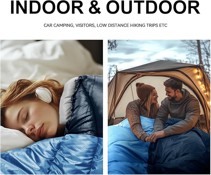 Sleeping Bags for Adults Cold Weather &amp WarmBackpacking Camping Sleeping Bag for Tall Girls BoysLightweightCompactWaterproof Camping Gear for TravelingHikingHotelOutdoor &amp Indoor