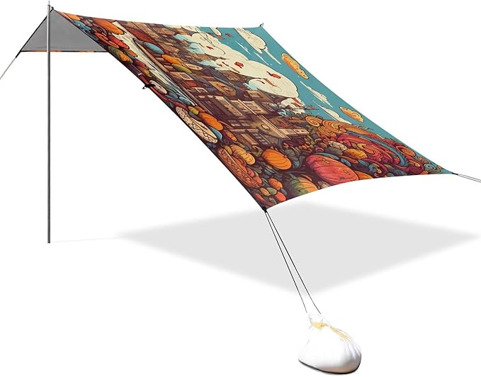 Fall PumpkinCamping Sun Shelters 9.2 x 10.5 FT Beach Canopy Tent Sun Shade with Carrying Bag for Camping Trips Fishing Backyard Fun or Picnics 21341612