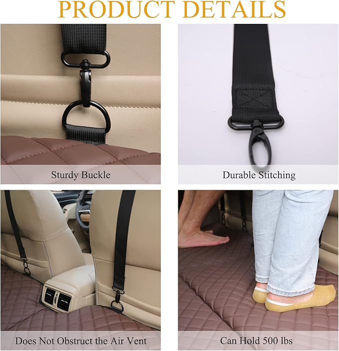 Non Inflatable Car Mattress Back Seat Extender for Truck Dogs Hammock Truck Bed Mattress Car Bed Camping Mattress Seat Covers for Car/Suv/Truck/F150/RAM1500/Silverado