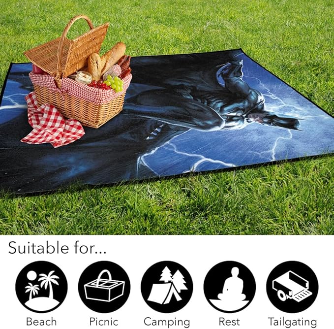 LOGOVISION Batman Leaping Down Outdoor Blanket for Picnic Beach Camping Park Tailgate 50x60