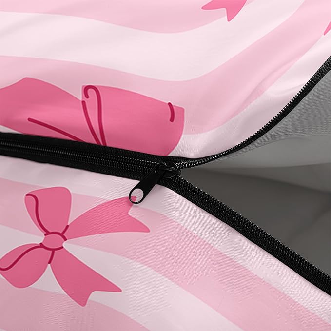 Colorful Bow Sleeping Bag 3 Season Warm Cool Weather Hand Drawn Bow Camping Sleeping Bag for Adult Cute Bowknot Camping Backpacking for Outdoor Traveling Hiking Hunting Gear Equipment