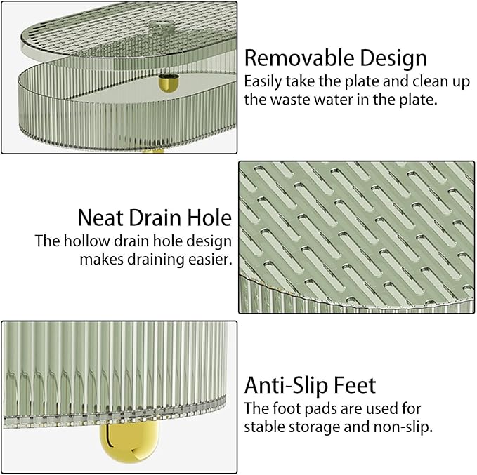 Double Layer Dish Drain Tray Double Layer Drying Rack Tray Fruit Storage Rack Bowl Dish Drainer Tea Serving Plate for Cup Bowl Fruit
