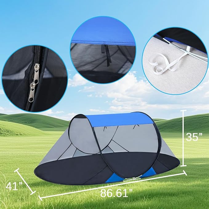 Akiky Pop Up Mosquito Tent for Camping1 Person Camping Tent with Bug Screen TentMosquito Net Foldable Portable for Adults Kids