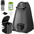 Portable Toilet Kit Camping Toilet with Pop-Up Privacy Tent and Poo Gel Toilet Bags Washable Portable Outdoor Showers Changing Rooms