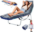 LILYPELLE Portable Folding Camping Cot Adjustable 5-Position Face Down Folding Chaise Lounge Chairs Outdoor Portable Folding Bed Sleeping Cot for Camping Pool Beach Patio