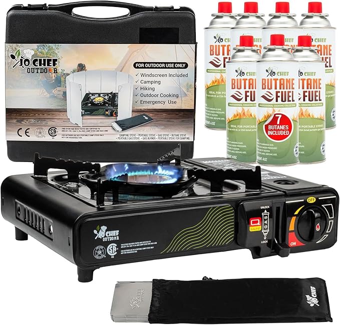 JoChef Butane Camping Stove - 9500 BTU Portable Gas Stove