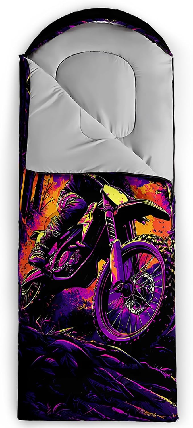 AILONEN Sports Basketball Sleeping Bag for Kids BoysWarm and Cool WeatherLightweightWaterproof Backpacking3D Galaxy Ball Print Sleeping Bag for Camping