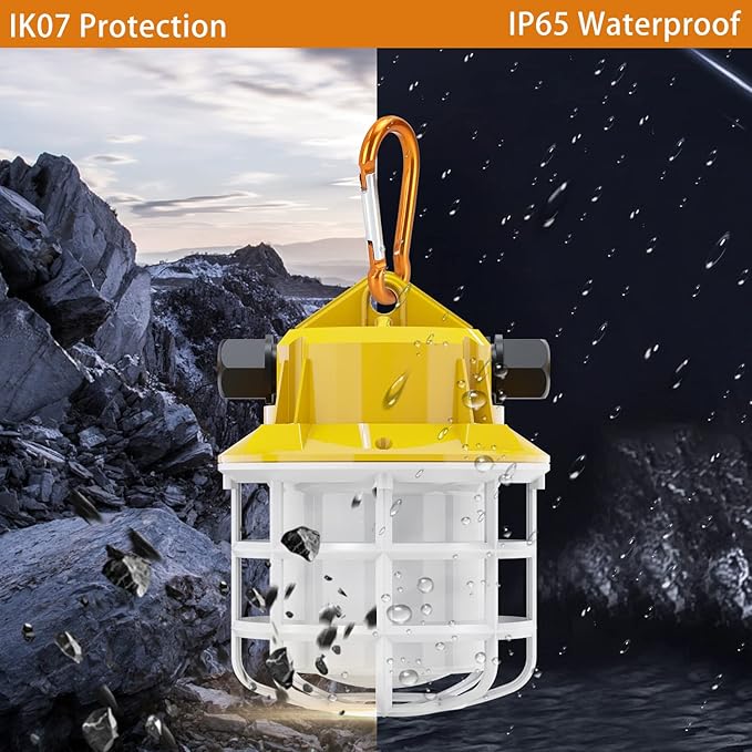 100ft LED Construction String Lights 150W 15000LM Super Bright LED String Work Light Construction Temporary Lights apply to Renovation Courtyard Jobsite and All Outdoor Lighting (100ft-10lights)