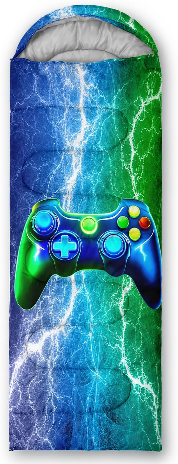 Axolotl Blue Gamepad Sleeping BagWaterproof Lightweight Gaming Sleeping Bag Game Console Camping Bag for Boys TeensWarm and Cool Weather Green Portable Sleeping Bag for Camping Outdoor Indoor
