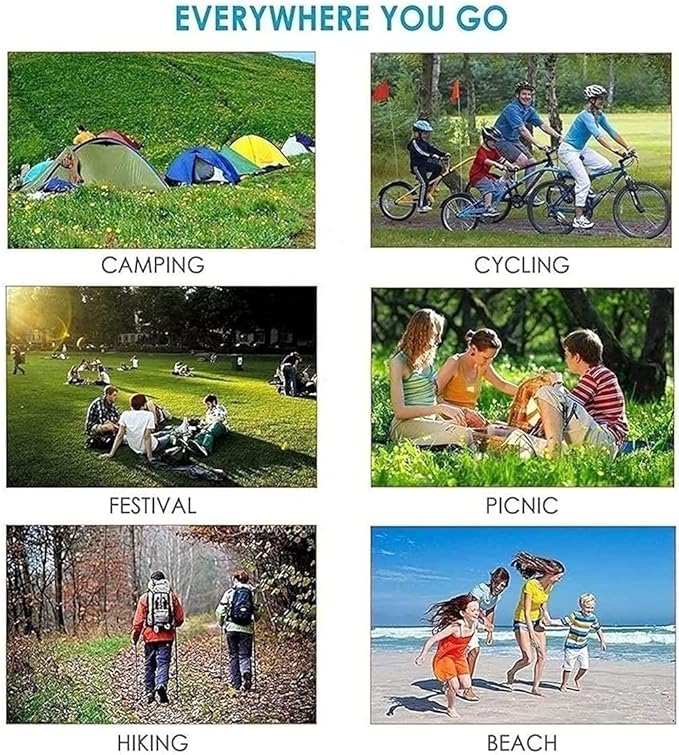 Blanket Sand Proof &amp Outdoor Picnic Blanket - Water Resistant Large Mat for Camping or Travel. Washable Foldable Easy Carry Compact Tote Bag