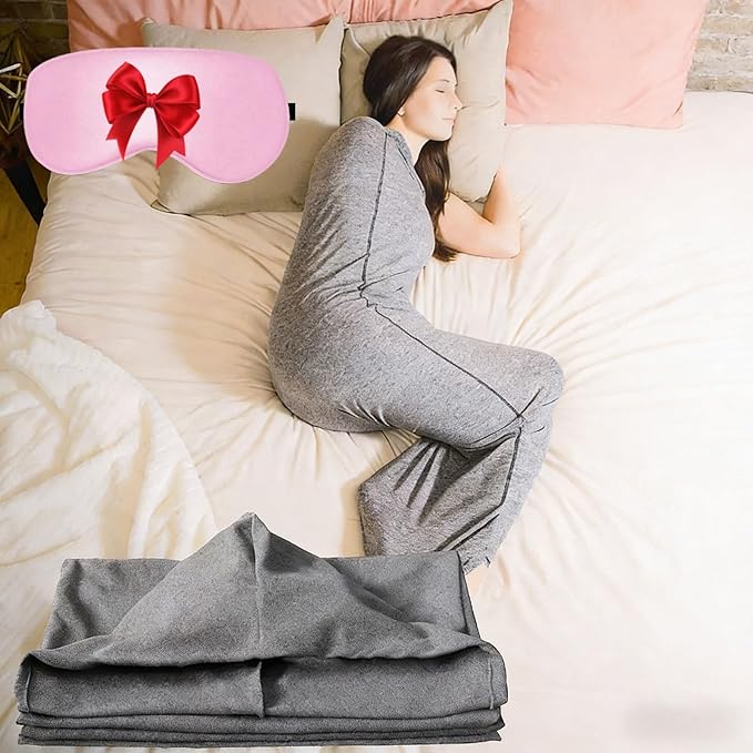 2026 New Wearable Sleep Bag Hug Blanket for Adults Breathable Sensory Compression Blanket for Stress Relief &amp Relaxation Portable Sleeping Bag Ideal Travel Companion