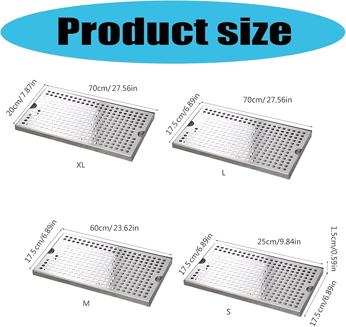 Teas Drainage Plate Metal Beer Towers Drip Pan Stainless Steels Tray Drainage Type Plate for Restaurant Kitchen Metal Tower Pan