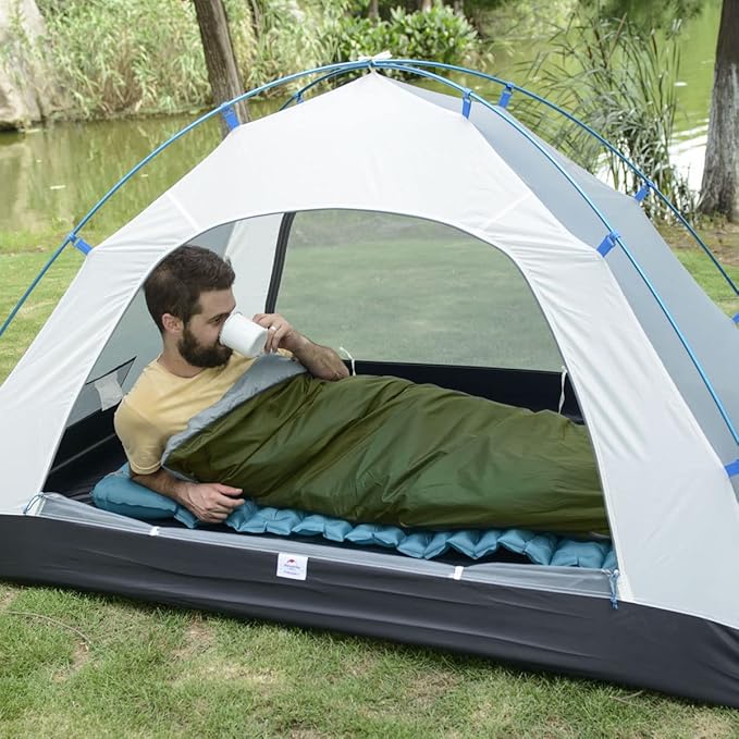 Naturehike Lightweight Compact Sleeping Bag 59℉/32℉ Envelope Ultralight Backpacking Sleeping Bag Portable Waterproof with Compression Sack for Cold&ampWarm Camping Traveling Hiking