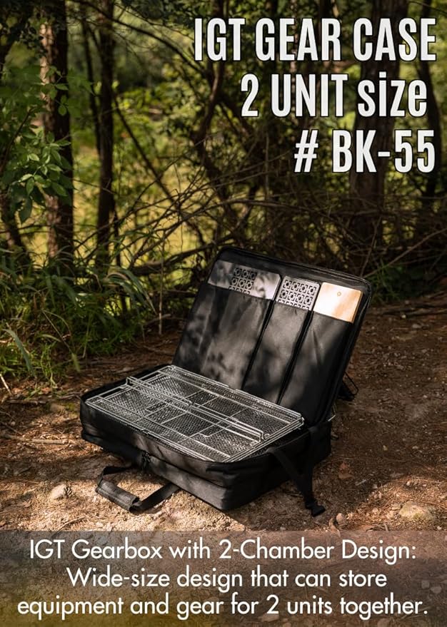 camping moon Storage Case for IGT Flat Burner Tabletop – Dual-Unit Capacity 55cm Width Black Outdoor Gear Bag BK-55