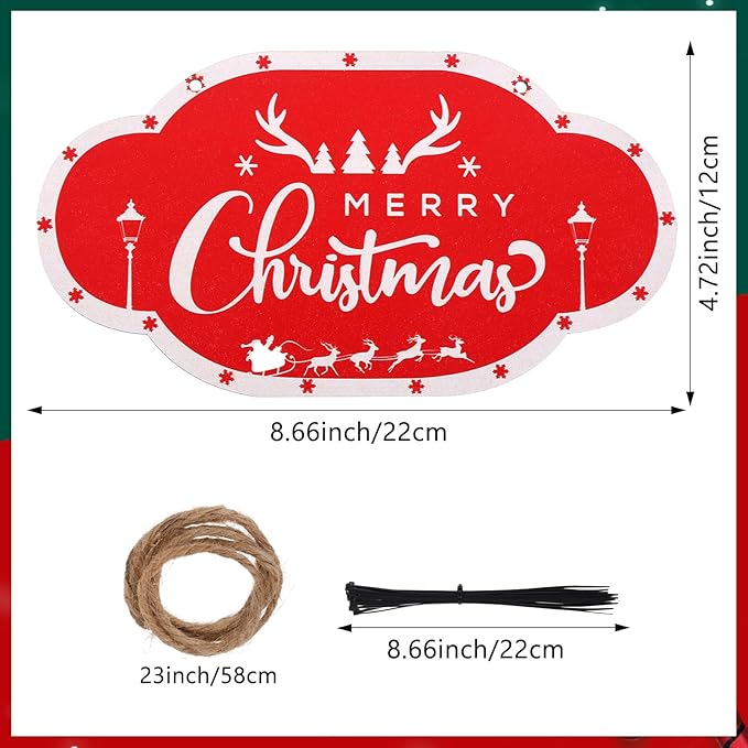 7 Pcs Christmas Lamp Post Decoration Set with Xmas Wreath Large Red Bow and 100 LEDs Solar Strip Light Outdoor Holiday Solar Post Lamp Decor for Garden Patios &ampYards