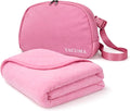Travel Blanket Airplane Compact with Bag Ultra-Soft 40 x 60 Flannel Travel Organizer Bag with Adjustable Strap Lightweight Warmth for Long Flights