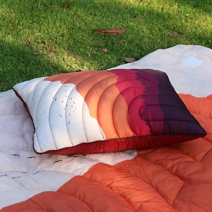 Camping PillowSupportive Compressible Travel Pillow Middle Size Lightweight Camp Pillow with Storage Bag for CampingHikingBackpackingAirplane
