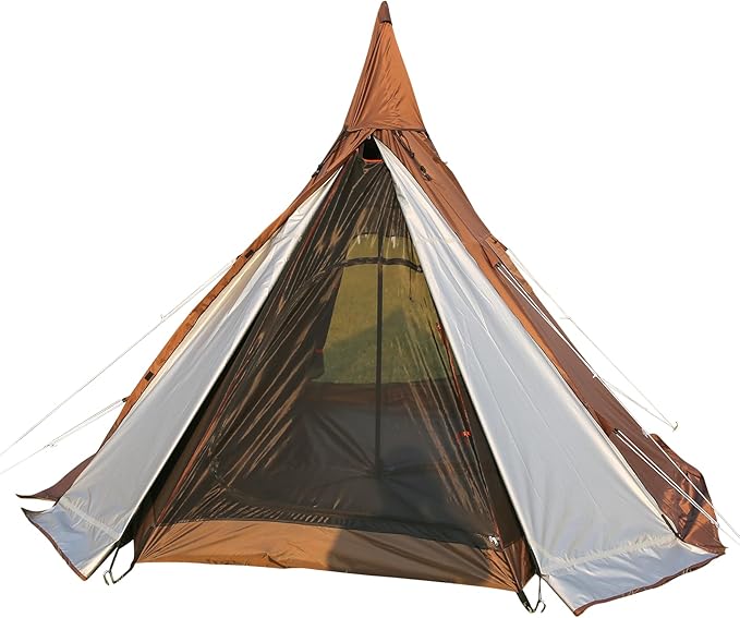 WINTENT 4 Season Waterproof Teepee Tent Yurt with Stove Jack for Adult Camping Hiking Height 7.8FT/240CM